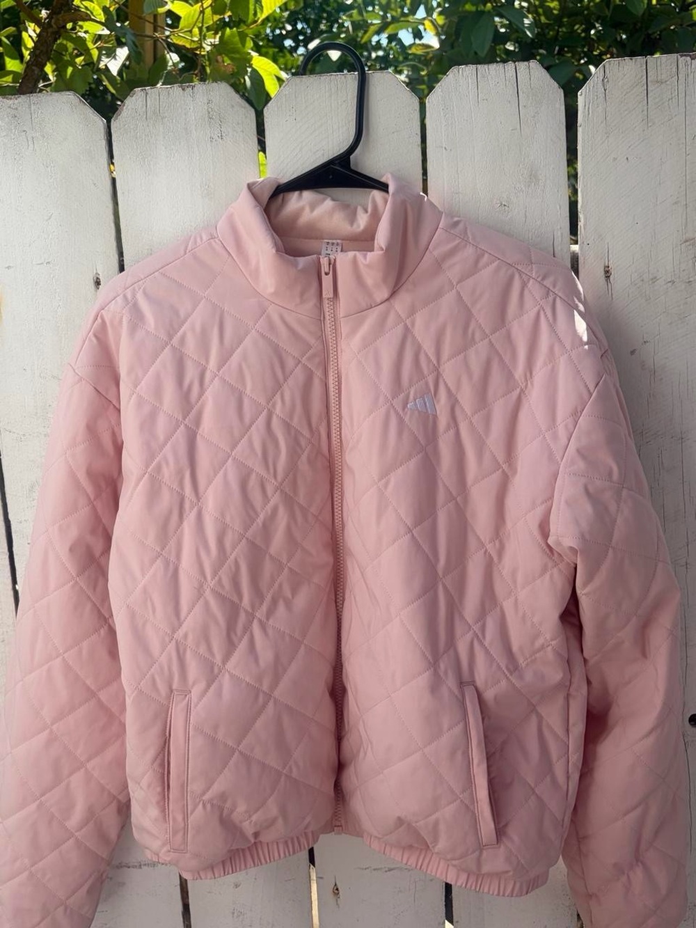 adidas Light Pink Quilted Puffer Jacket